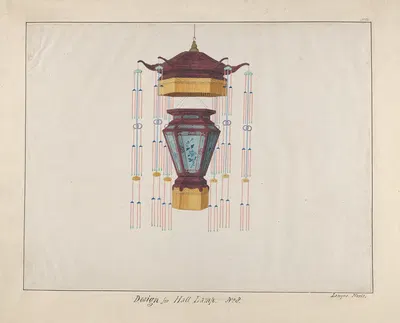Design for a Hall Lamp by Lam Qua — digital art print download