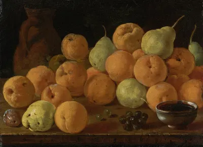 Still Life With Peaches, Pears And Grapes by Luis Meléndez — digital art print download