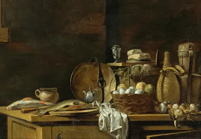 Kitchen Table Still Life by Николя-Анри Жора де Берри — digital art print download