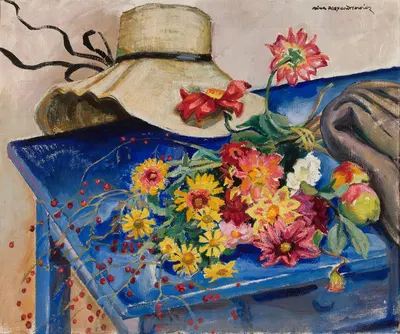 Hat with flowers by Нина Александрович, 1924 — digital art print download
