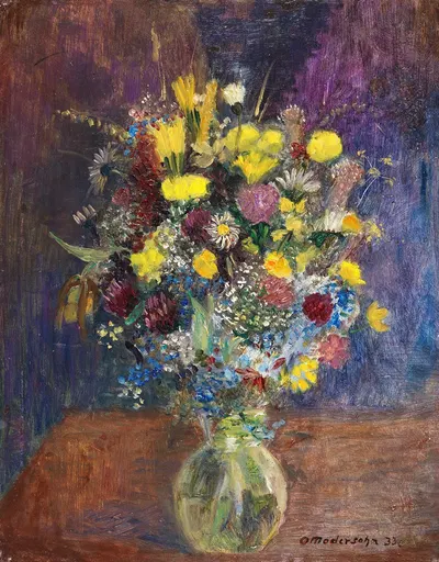 Blumen vor blaugetöntem Grund by Отто Модерсон, 1933 — digital art print download