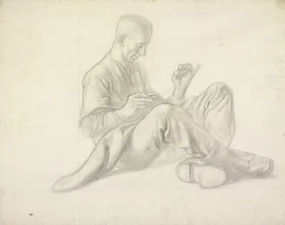 Life Study For Heavy Artillery by Colin Gill, 1919 — digital art print download