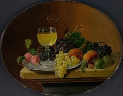 Still Life Fruit and Wine Glass by Severin Roesen — digital art print download