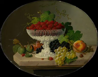 Still Life with Strawberries in a Compote by Severin Roesen — digital art print download