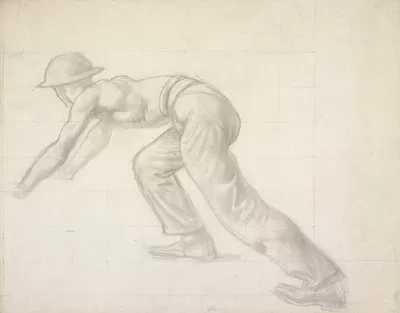 Life Study For Heavy Artillery by Колин Гилл, 1919 — digital art print download