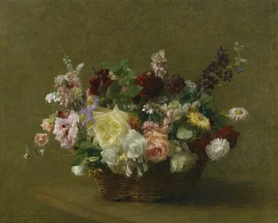 Panier De Fleurs Diverses by Victoria Fantin-Latour — digital art print download