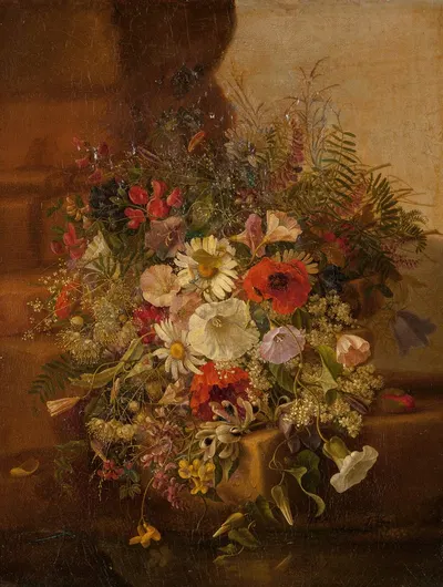 Flora Still Life by Adelheid Dietrich, 1868 — digital art print download