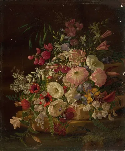 Floral Still Life by Adelheid Dietrich, 1867 — digital art print download