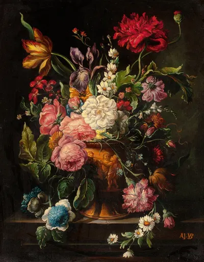 Floral Still Life by Адриен Жозеф Верхоувен-Балл — digital art print download