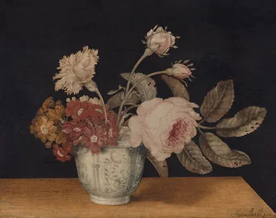 Flowers in a Delft Jar by Alexander Marshal, 1663 — digital art print download