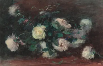 Still Life with White Roses by Александр Теобальд Ван Лаер — digital art print download