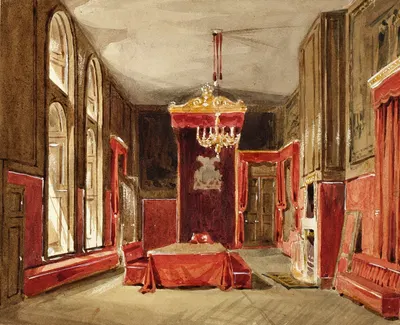 Study for Drawing Room, St. James, from Microcosm of London by Augustus Charles Pugin, c. 1809 — digital art print download