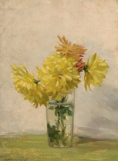 Still Life with Bouquet of Yellow Flowers by Эдвард Герберт Барнард, 1887 — digital art print download