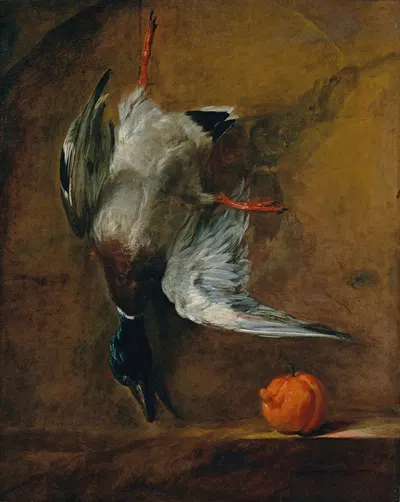 A mallard and a bitter orange by Жан Симон Шарден — digital art print download