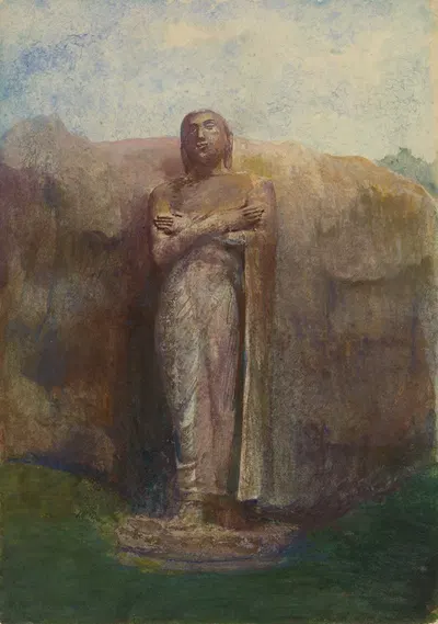 Colossal Statue of Ananda, near the Ruined City of Pollanarua, Ceylon by Джон Ла Фардж, 1891 — digital art print download