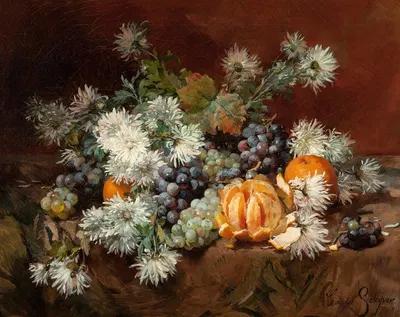 Still Life with Fruits and Flowers by Луи Мари Де Шривер — digital art print download