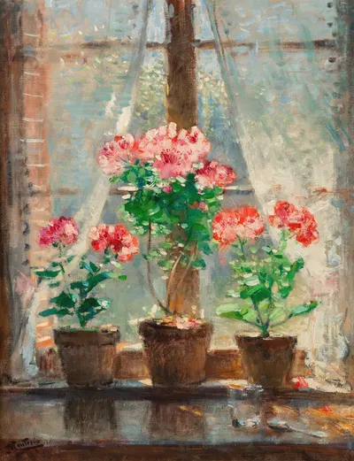 Geraniums by Пьер-Южен Монтезен — digital art print download