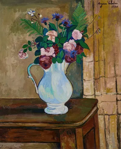 Bouquet de roses, bleuets et fougères by Suzanne Valadon, 1930 — digital art print download