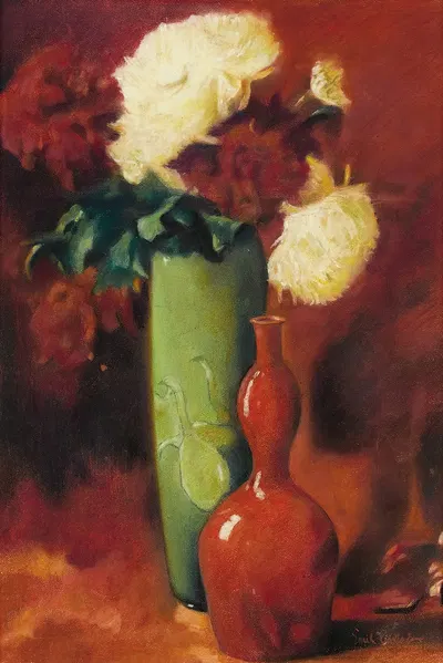 Bouquet of Flowers and Vases by Emil Carlsen — digital art print download