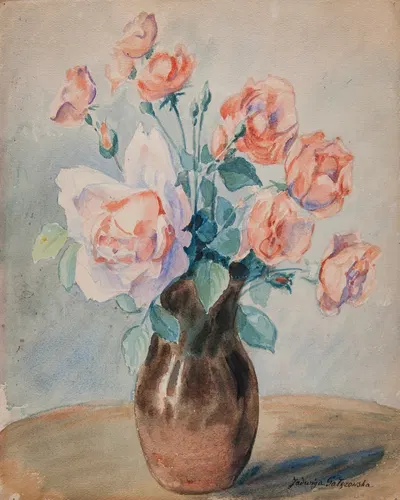 Roses in a vase by Ядвига Галензовская — digital art print download