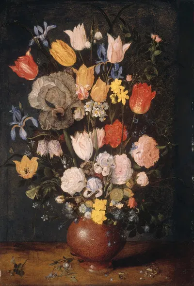 Bouquet of Flowers in an Earthenware Vase by Ян Брейгель Старший, c. 1610 — digital art print download