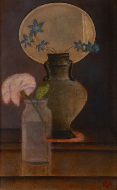 Larkspurs and a Rose by Ян Спыхальский, 1932 — digital art print download