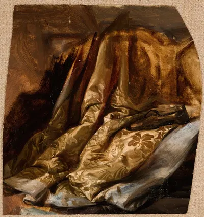 Fragment of the Cover of Quinn's Bed. Study to the Painting 'The Death of Barbara Radziwiłł' by Юзеф Симмлер — digital art…