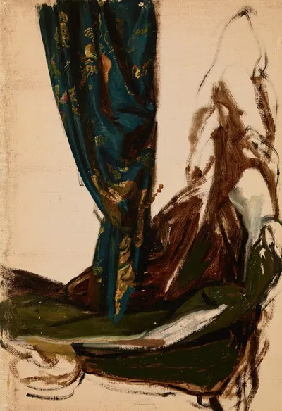 Quinn's Attire and a Drapery. Studies to the Painting 'The Oath of Queen Jadwiga' by Юзеф Симмлер, 1867 — digital art print…