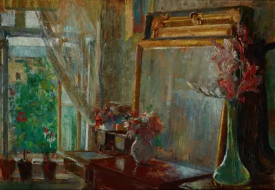 Interior – Artist's Studio in Krakow by Ольга Бознянская, 1906 — digital art print download