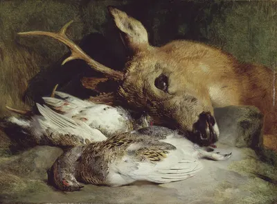 Head of a Roebuck and Two Ptarmigan by Sir Edwin Henry Landseer, c. 1830 — digital art print download