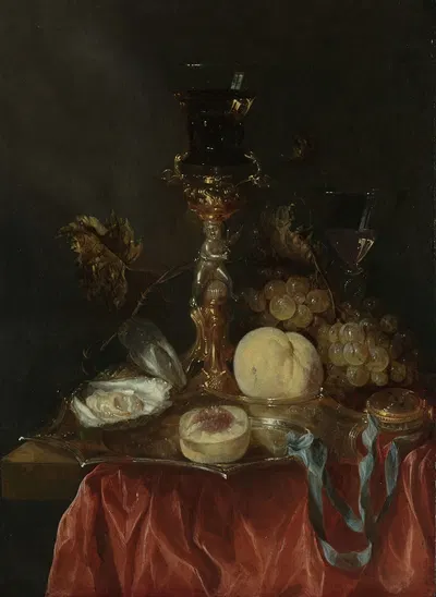 Still Life with Silver-Gilt Glass Holder by Авраам ван Бейерен — digital art print download