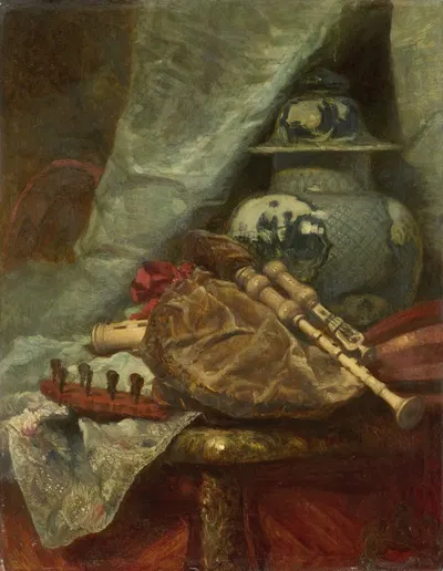 Still Life with Bagpipes by Adolphe Mouilleron, 1850 - 1881 — digital art print download
