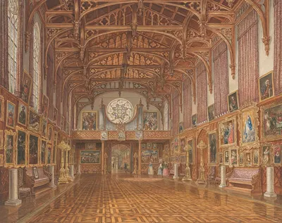 Interieur van de Gotische Zaal, paleis Kneuterdijk, Den Haag by Augustus Wijnantz, 1846 — digital art print download