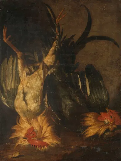Dead roosters by Christoffel Puytlinck, 1671 — digital art print download
