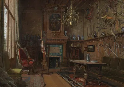 Het atelier in de villa van het echtpaar Willet-Holthuysen te Le Vésinet by Коен Мецелаар, 1875 – 1885 — digital art print…