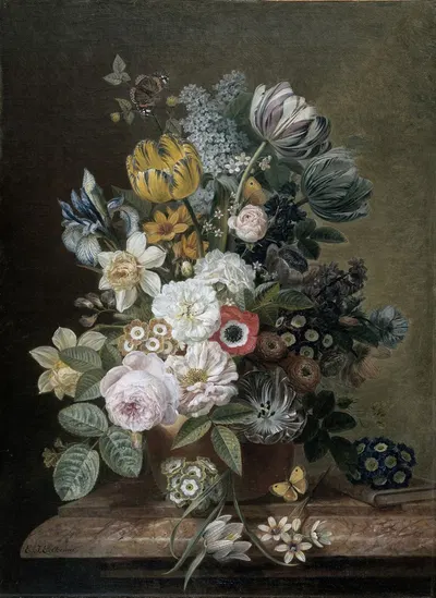 Still Life with Flowers by Eelke Jelles Eelkema, 1815 - 1839 — digital art print download