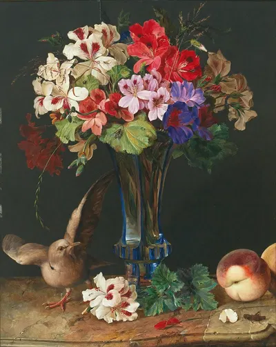 Stilleben mit Blumen in Vase by Ferdinand Küss — digital art print download
