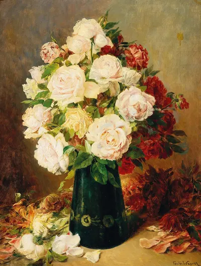 Rosen in Vase by Фердинанд Вагнер младший — digital art print download