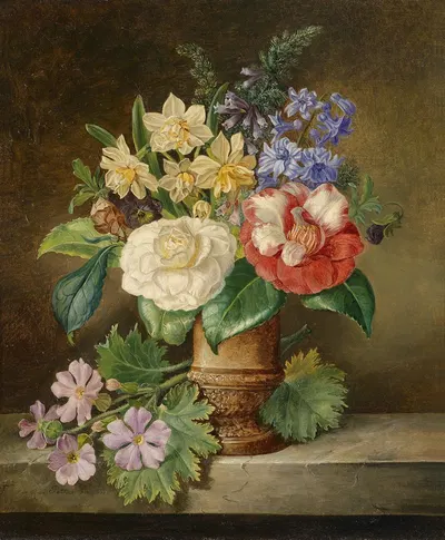 Blumenstillleben mit Narzissen by Franz Xaver Petter, 1852 — digital art print download