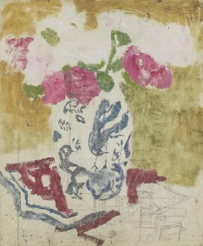 Vase with Pink Flowers by Джордж Хендрик Бреййтнер — digital art print download
