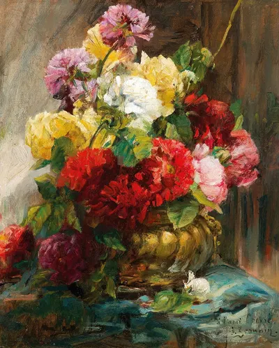 Flower Piece in Vase by Жорж Жаннин — digital art print download