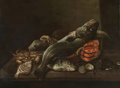 Still Life with Fish by Isaac van Duynen, 1645 - 1681 — digital art print download