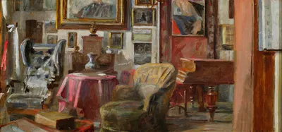 Living-room interior in Lusławice by Яцек Мальчевский, 1926 — digital art print download