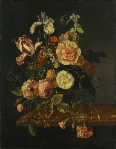 Still Life with Flowers by Jacob van Walscapelle, 1670 - 1727 — digital art print download