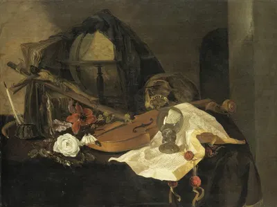 Vanitas Still Life by Jacques de Claeuw, 1650 — digital art print download