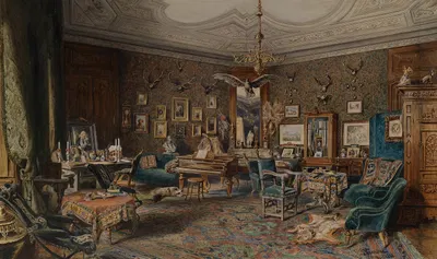 Herrschaftliches Interieur by Иоганн (Джованни) Варроне, 1888 — digital art print download