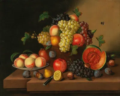Grosses dekoratives Früchtestillleben by Johann Georg Seitz — digital art print download