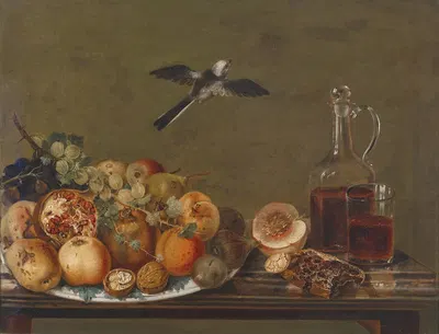 Stillleben mit Feigen und Äpfeln by Johann Matthias Wurzer — digital art print download
