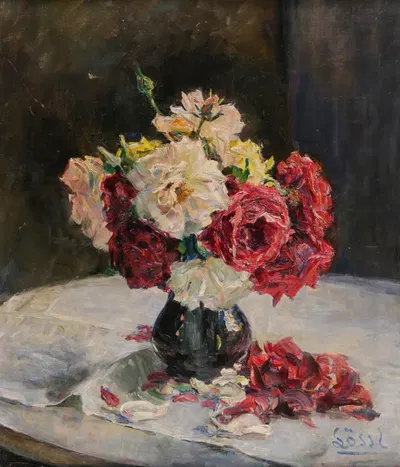 Ein Rosenstrauß in einer Vase by Johanna Lössl — digital art print download