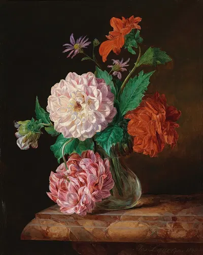 Blumenstück by Josef Lauer, 1845 — digital art print download